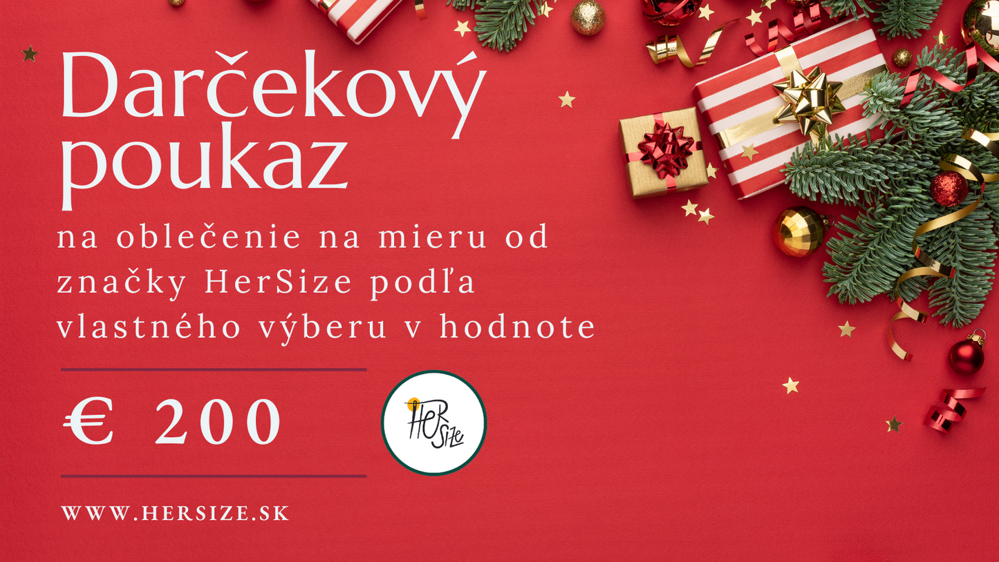 Darčekový poukaz HerSize v hodnote 200 eur