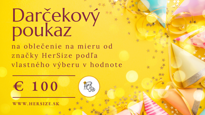 Darčekový poukaz HerSize v hodnote 100 eur