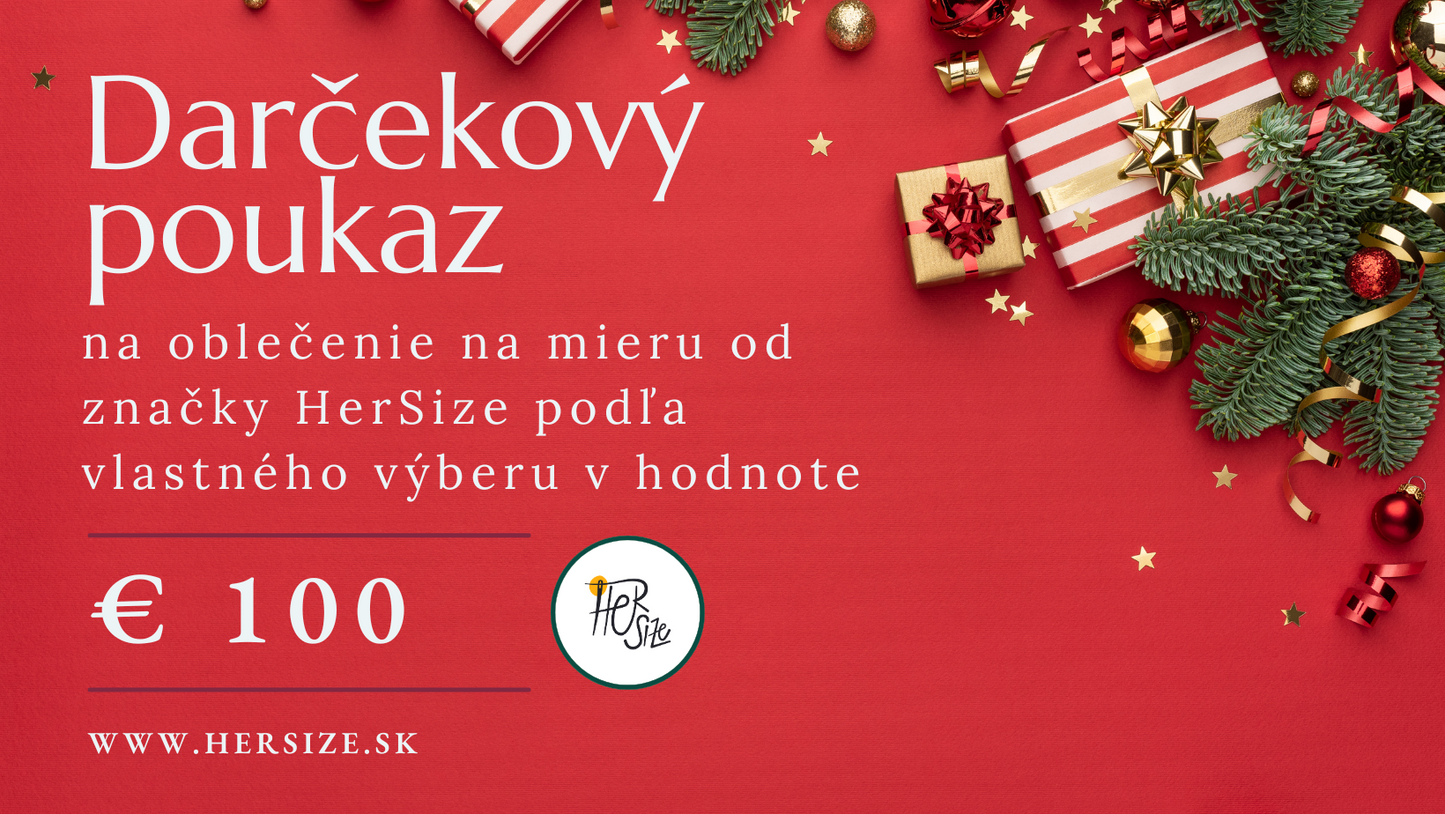 Darčekový poukaz HerSize v hodnote 100 eur